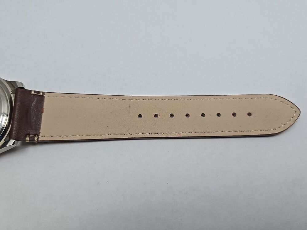 Elevon Hanson Blue Dial Pilot Watch Brown Leather Strap New Battery 42mm - Picture 11 of 12